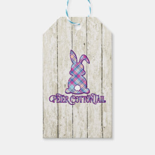 Peter Cottontail Purple Plaid Easter Bunny Gift Tags