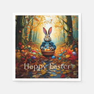 Peter Easter Bunny with Easter Egg Basket Napkin