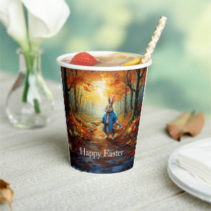 Peter Easter Bunny with Easter Egg Basket Paper Cups