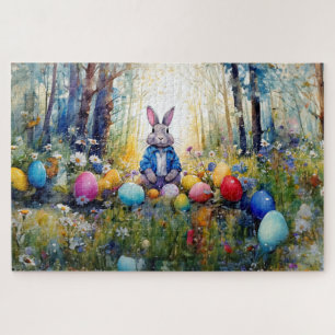 Peter Easter Bunny with Easter Eggs Jigsaw Puzzle