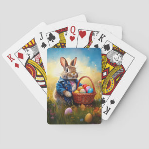 Peter Easter Bunny with Easter Eggs Playing Cards