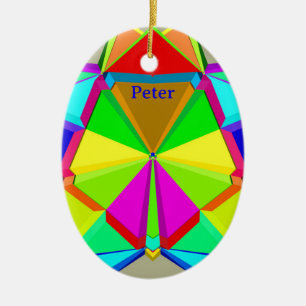 PETER ~ EASTER EGG ~ POLYHEDRON Many Colours ~ Ceramic Ornament