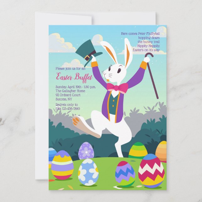 Peter Fluffytail Easter Invitation (Front)