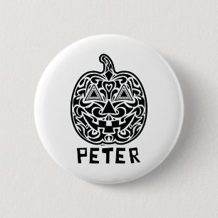 Peter Halloween Sugar Skull Design 2 Inch Round Button