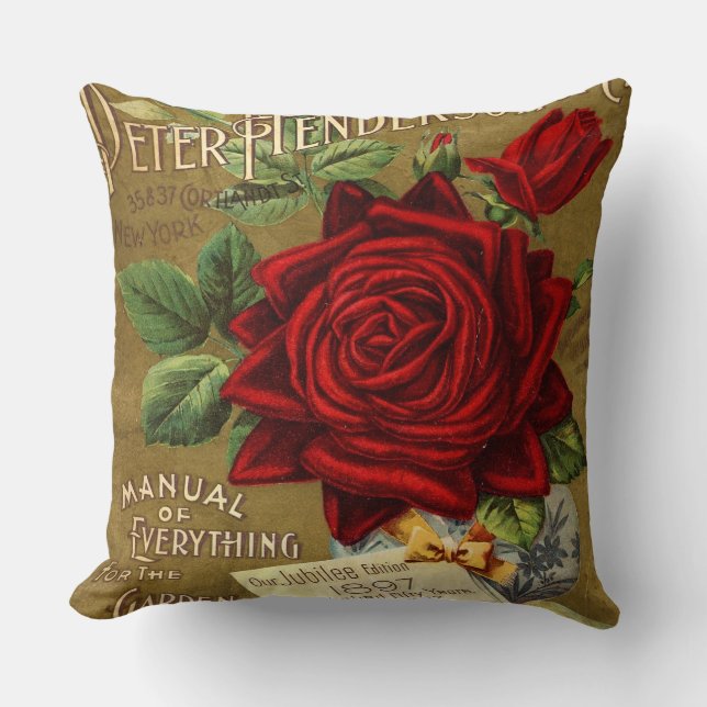 Peter Henderson & Co. Garden Catalogue Ad Throw Pillow (Front)