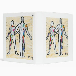 Peter Max art style muscle chart painting Binder