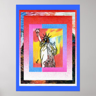 Peter Max style original signed acrylic painting Poster