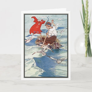 Peter Pan and Tinker Bell by Alice B. Woodward Holiday Card