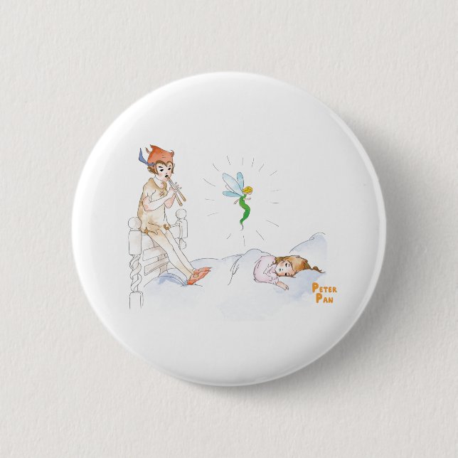 Peter Pan and Wendy 2 Inch Round Button (Front)