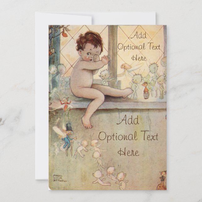 Peter Pan at window with fairies - Invitation (Front)