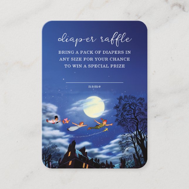 Peter Pan Baby Shower Diaper Raffle Insert Card (Front)