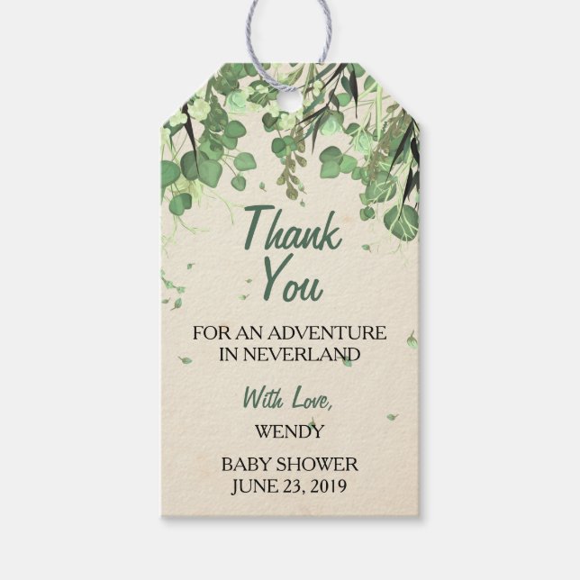 Peter Pan Baby Shower Favour Tag (Front)