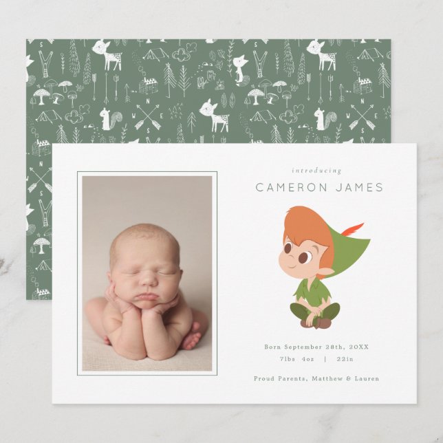 Peter Pan Birth Announcement (Front/Back)