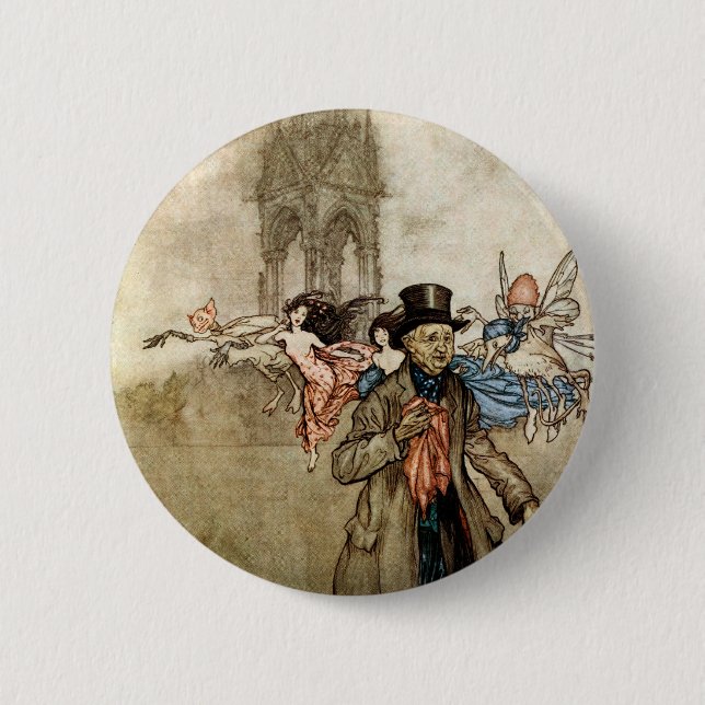 Peter Pan by Arthur Rackham 2 Inch Round Button (Front)