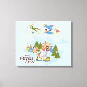 Peter Pan Flying over Neverland Canvas Print