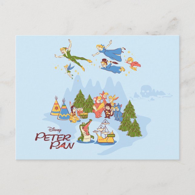 Peter Pan Flying over Neverland Postcard (Front)