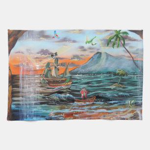 Peter Pan Hook's cove Tinker Bell painting Kitchen Towel