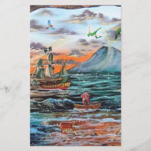 Peter Pan Hook's cove Tinker Bell painting Stationery
