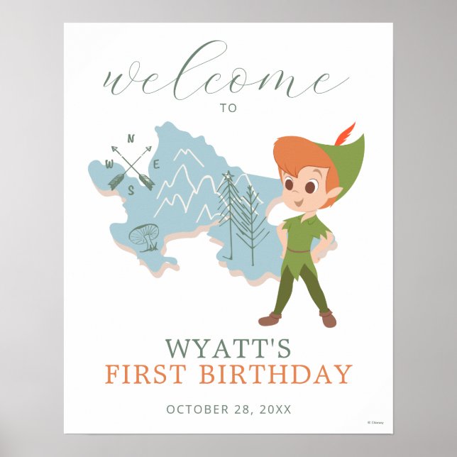 Peter Pan - Neverland | Birthday Welcome Sign (Front)