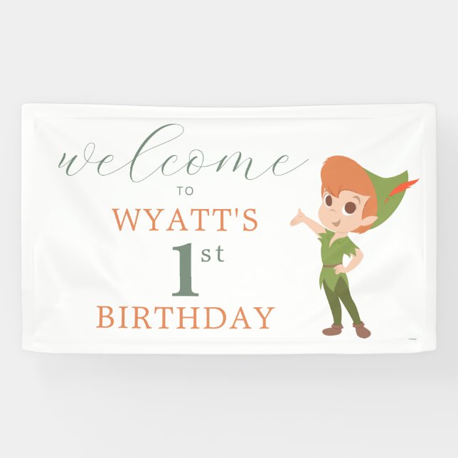Peter Pan Neverland | First Birthday Welcome Banner (Horizontal)