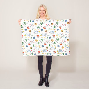 Peter Pan Pirate Map Custom Name  Fleece Blanket