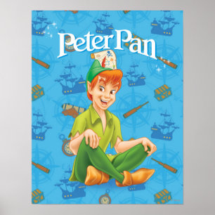 Peter Pan Sitting Down Poster