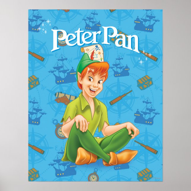 Peter Pan Sitting Down Poster (Front)