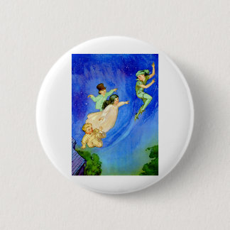 PETER PAN, WENDY, JOHN AND MICHAEL FLY AWAY 2 INCH ROUND BUTTON