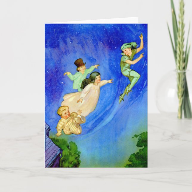 PETER PAN, WENDY, JOHN AND MICHAEL FLY AWAY CARD (Front)