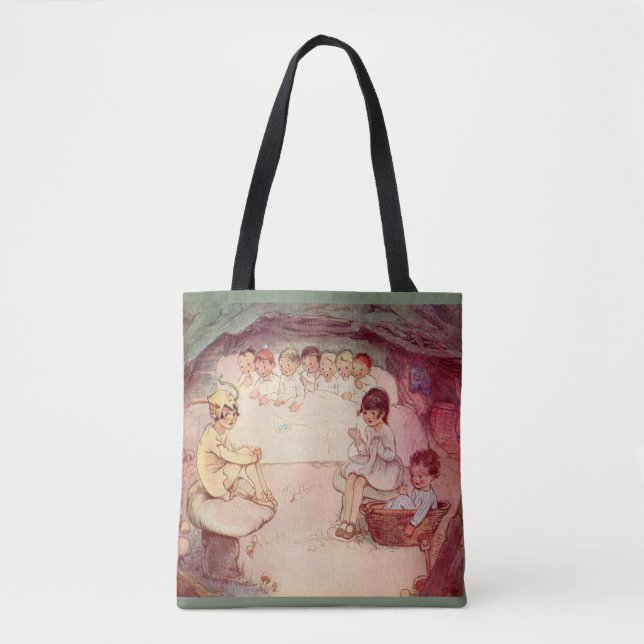 Peter Pan Wendy Lost Boys mushroom cave book pic Tote Bag (Front)