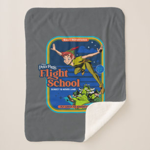 Peter Pan's Flight School Sherpa Blanket