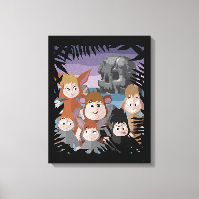 Peter Pan's Lost Boys At Skull Rock Canvas Print (Front)
