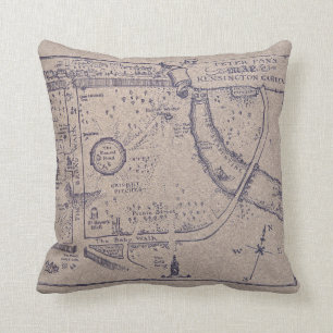 Peter Pan's Map of Kensington Gardens Throw Pillow