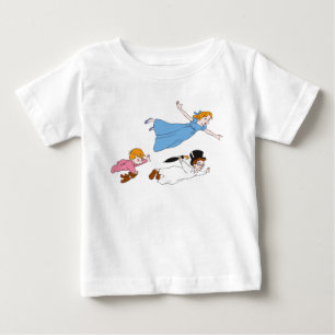 Peter Pan's Wendy, John and Michael Darling Flying Baby T-Shirt
