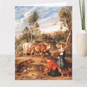 Peter Paul Rubens Milkmaids with Cattle in a Lands Card