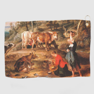 Peter Paul Rubens Milkmaids with Cattle in a Lands Golf Towel