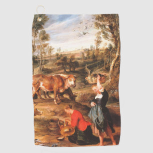 Peter Paul Rubens Milkmaids with Cattle in a Lands Golf Towel