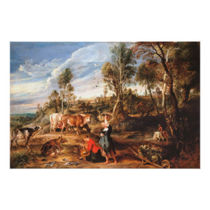 Peter Paul Rubens Milkmaids with Cattle in a Lands Poster