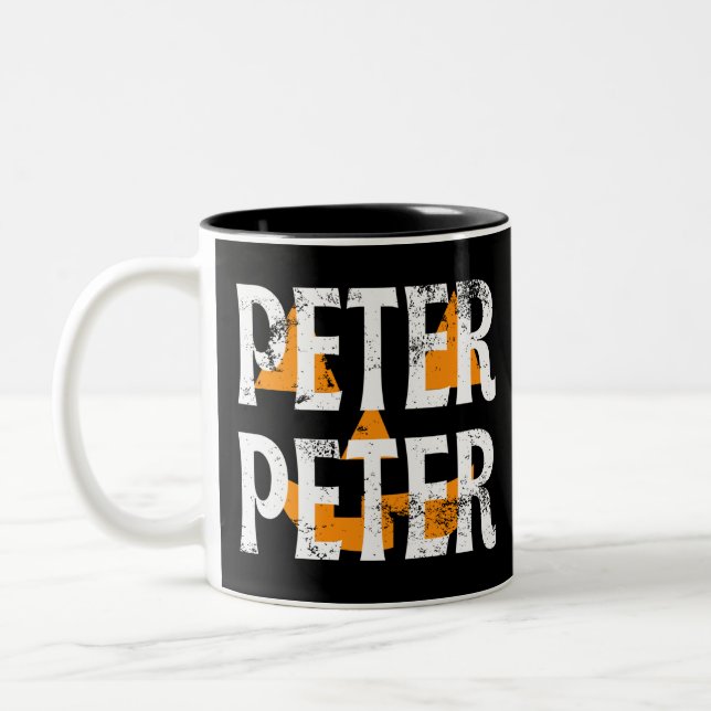 Peter Peter Fall Season Pumpkin Two-Tone Coffee Mug (Left)