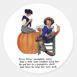 PETER PETER PUMPKIN EATER CLASSIC ROUND STICKER