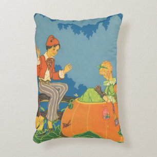 Peter Peter Pumpkin Eater, Vintage Nursery Rhyme Accent Pillow