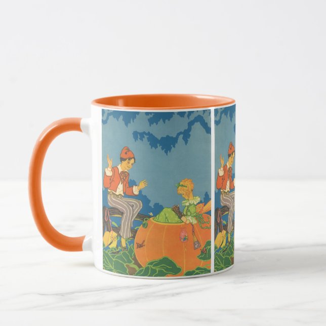 Peter Peter Pumpkin Eater, Vintage Nursery Rhyme Mug (Left)