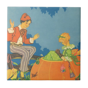 Peter Peter Pumpkin Eater, Vintage Nursery Rhyme Tile