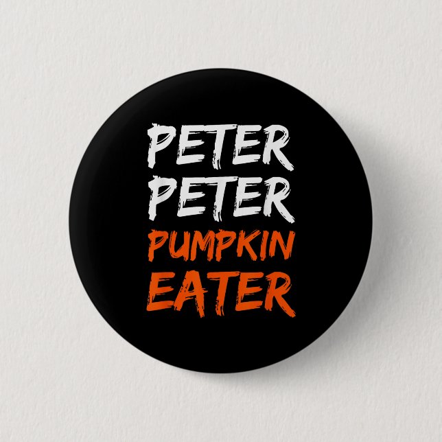 Peter Pumpkin Costume Eater Halloween  2 Inch Round Button (Front)