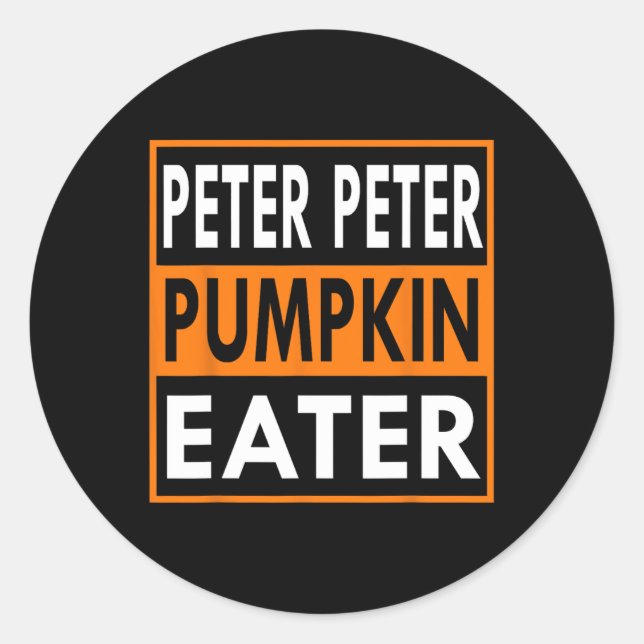 Peter Pumpkin Eater Costume for Couples - Matching Classic Round Sticker (Front)