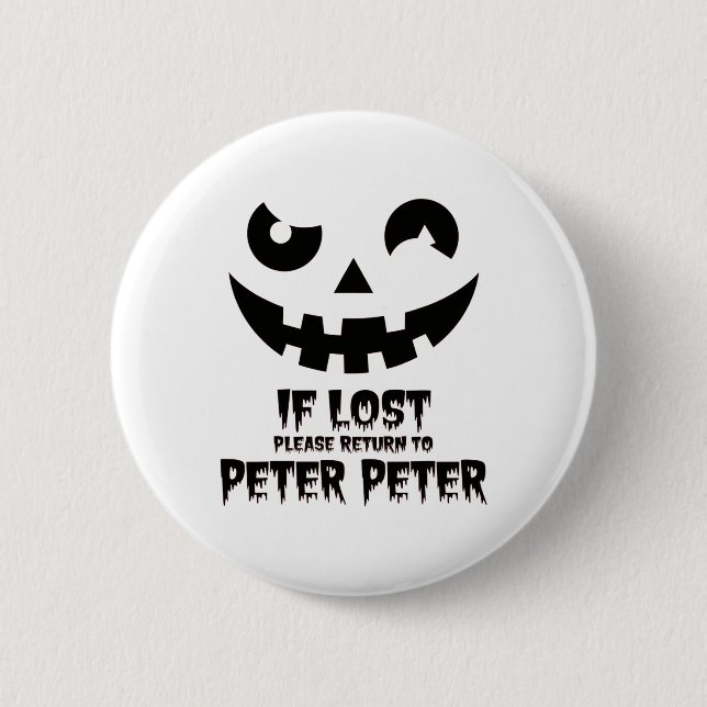 Peter Pumpkin Eater Halloween Couples Costume  2 Inch Round Button (Front)