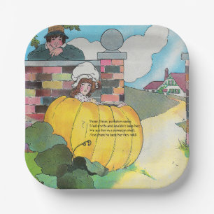 Peter Pumpkin-Eater Mother Goose Nursery Rhyme Paper Plate
