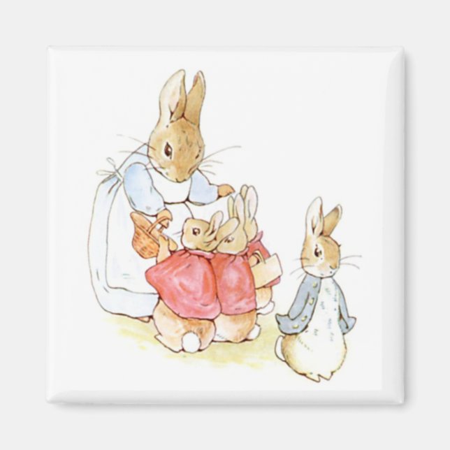 Peter Rabbit and his Sisters (by Beatrix Potter) Magnet (Front)