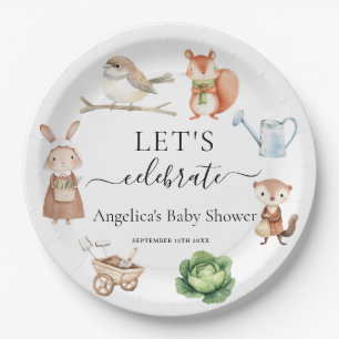 Peter Rabbit Animals Garden Tools Baby Shower  Paper Plate