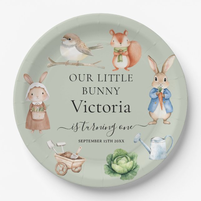 Peter Rabbit Animals Garden Tools Birthday Party  Paper Plate (Front)
